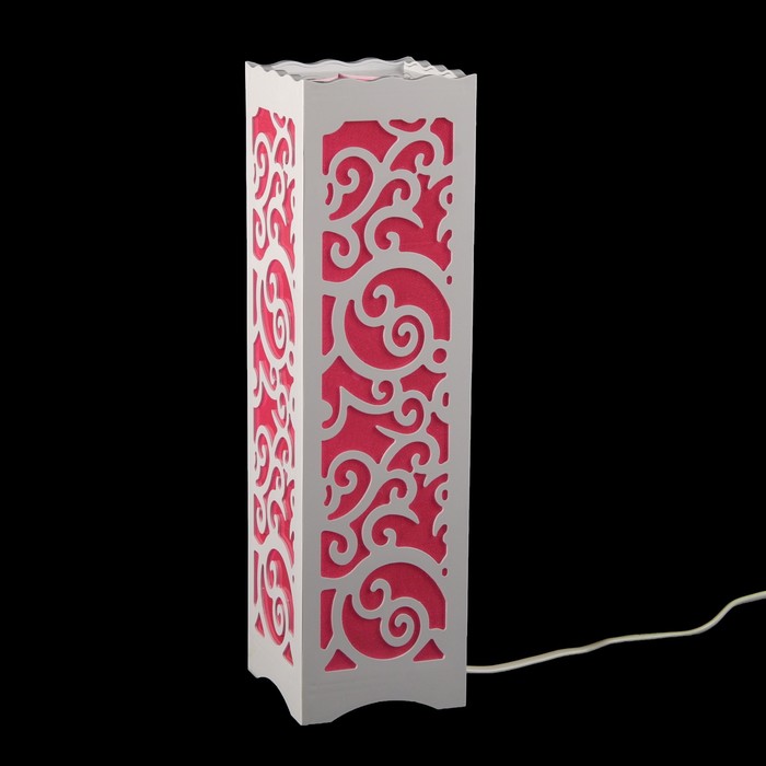 Светильник настольный белый резной 3 режима Узор" 33х10,5х10,5 см