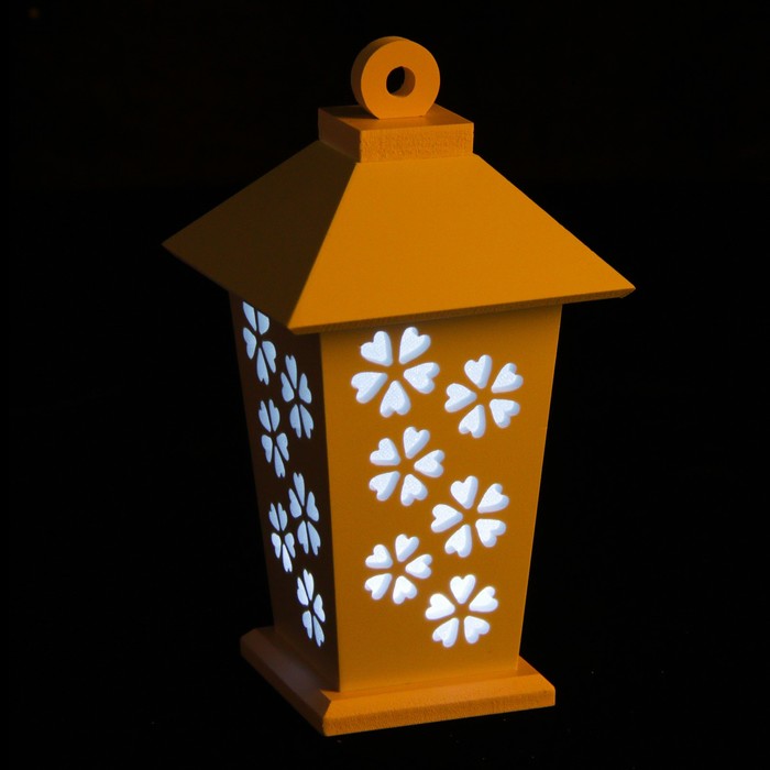 Светильник настольный белый фонарик "Цветок из сердец" 22х12х12 см МИКС