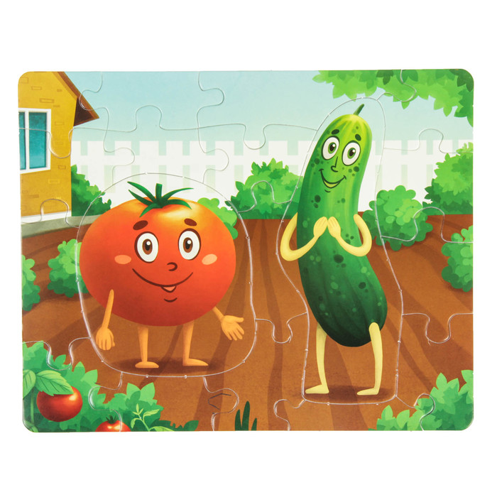 Мягкий пазл на магнитах «Помидор и огурец»