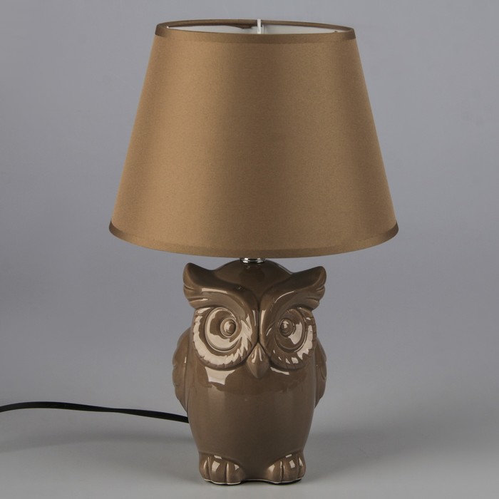 Лампа настольная с абажуром Е14 40Вт "Серая сова" 37х25х25 см