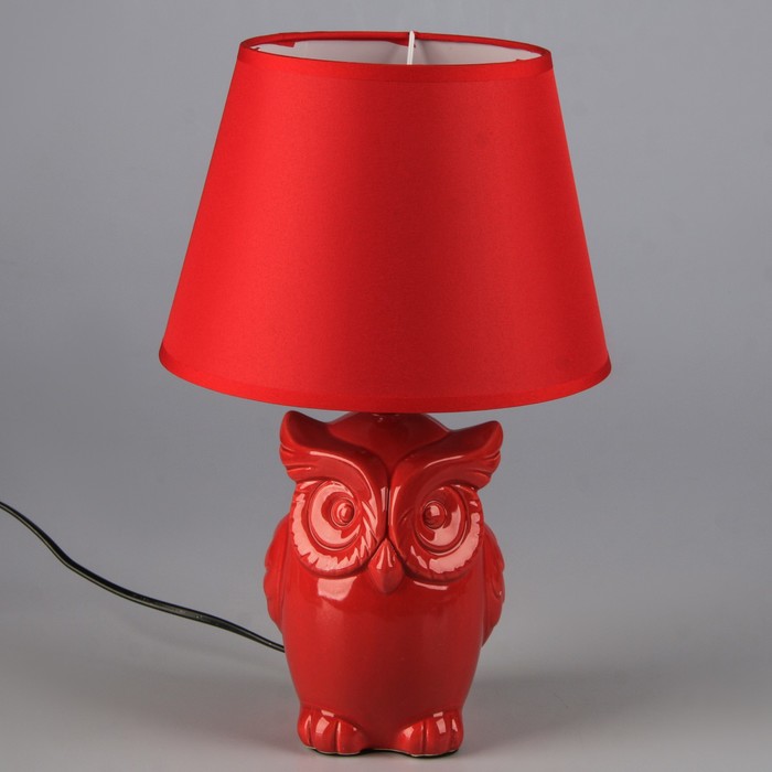 Лампа настольная с абажуром Е14 40Вт "Красная сова" 37х25х25 см