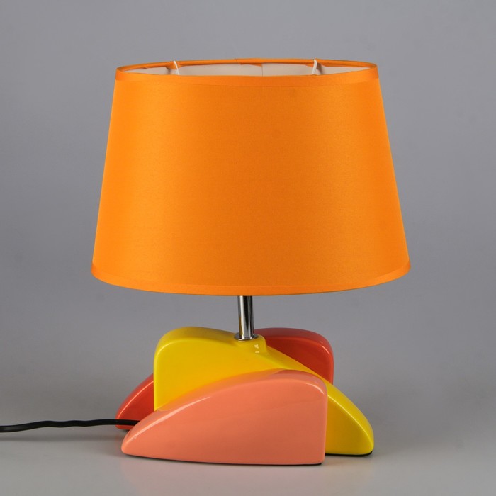 Лампа настольная с абажуром Е14 40Вт "Эклектика" жёлто-оранжево-персиковая 30,5х25,5х18 см