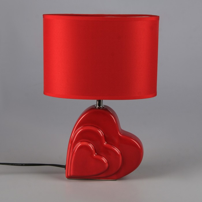 Лампа настольная с абажуром Е14 40Вт "Тройное сердце" 34,5х22,5х14 см