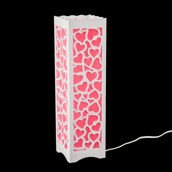 Светильник настольный белый резной 3 режима "Влюблённость" 33х10,5х10,5 см