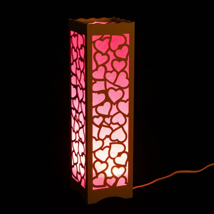 Светильник настольный белый резной 3 режима "Влюблённость" 33х10,5х10,5 см