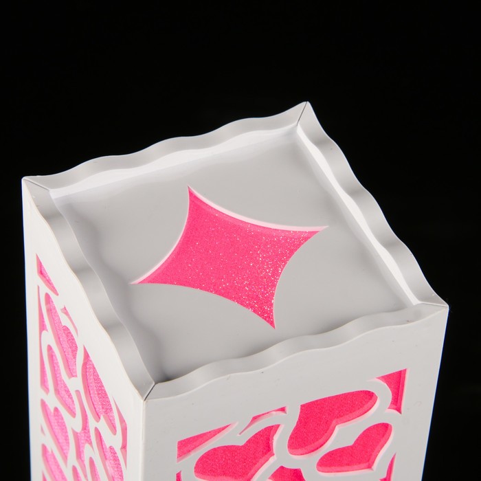 Светильник настольный белый резной 3 режима "Влюблённость" 33х10,5х10,5 см