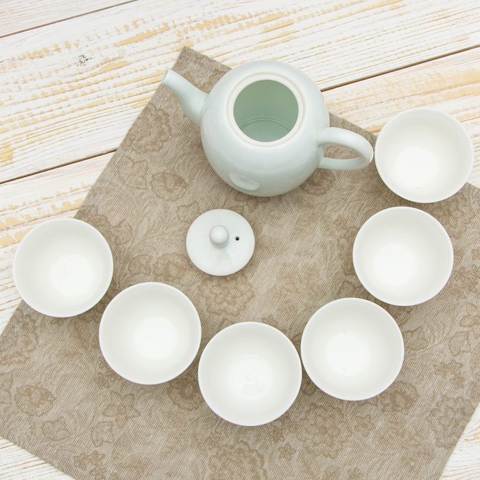 Набор для чайной церемонии "Белоснежность", 7 предметов: чайник 250 мл, 6 чашек 50 мл
