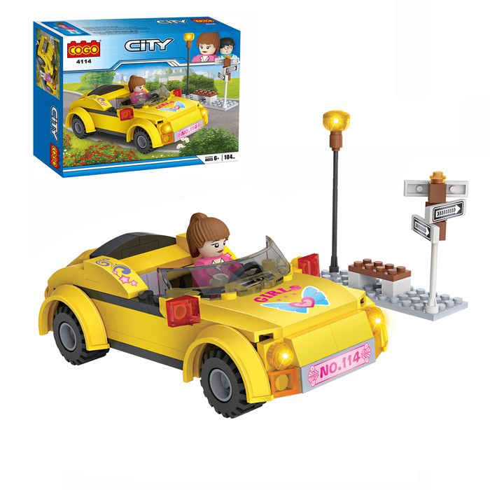 Конструктор «Девочка на автомобиле», 104 детали