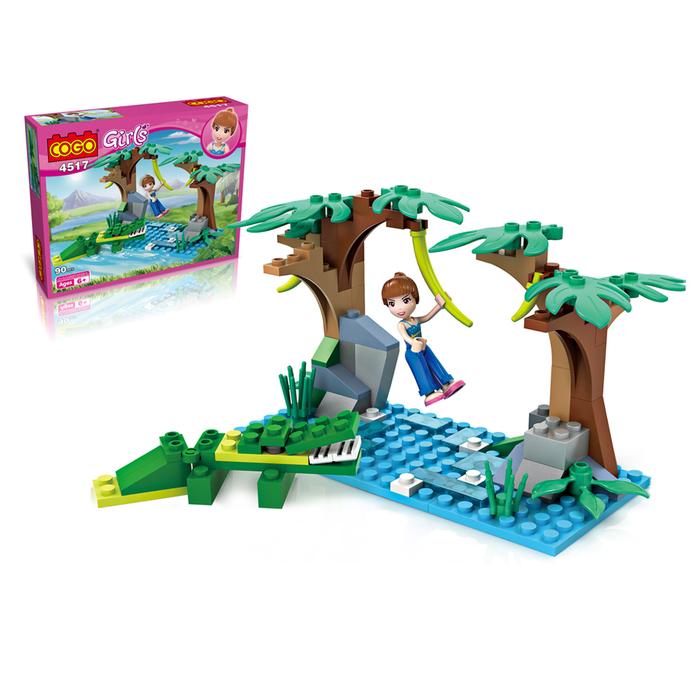 Конструктор «Девчонки: путешествие в джунглях», 90 деталей