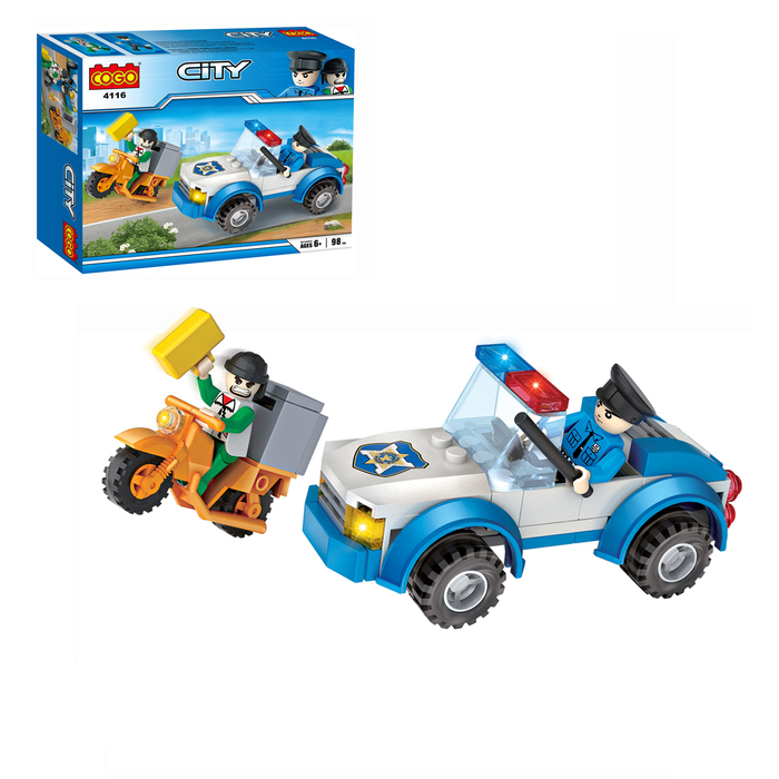 Конструктор «Погоня на автомобиле», 98 деталей