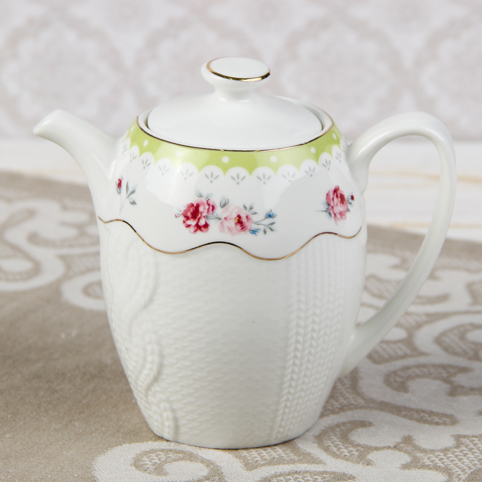 Набор сервировочный "Белла", 3 предмета: соусник, баночки для специй, цвет зеленый