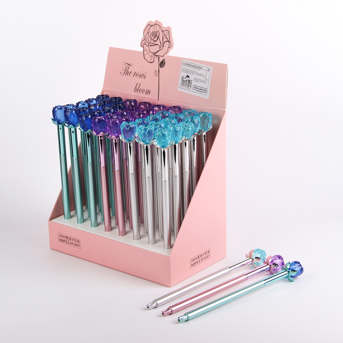 Ручка гелевая-прикол Цветок МИКС