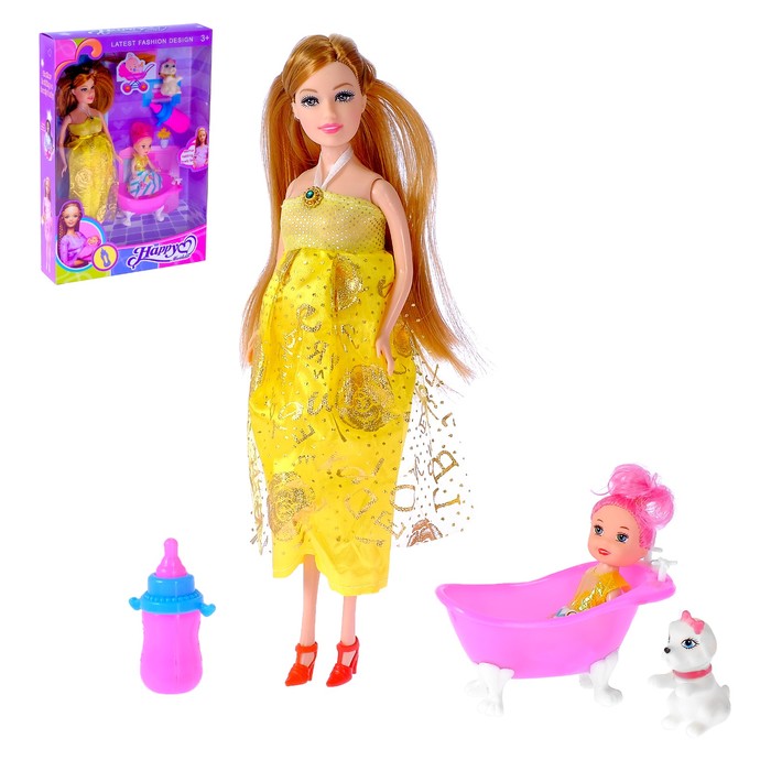 Кукла модель "Лина" в платье, с аксессуарами, МИКС