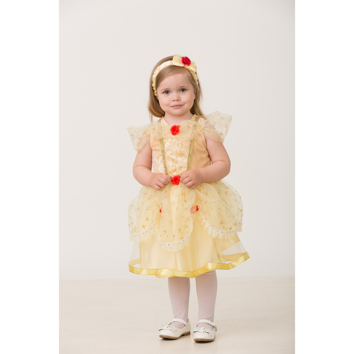 Карнавальный костюм "Принцесса Белль", текстиль, платье, повязка, р-р 28, рост 98 см