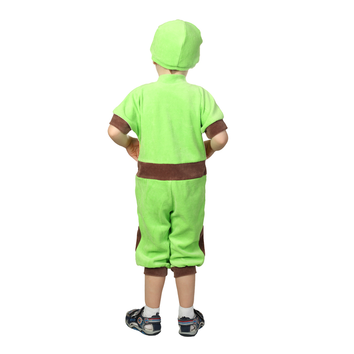 Карнавальный костюм "Ниндзя", велюр, комбинезон, шапочка, цвет зелёный, рост 74-80 см