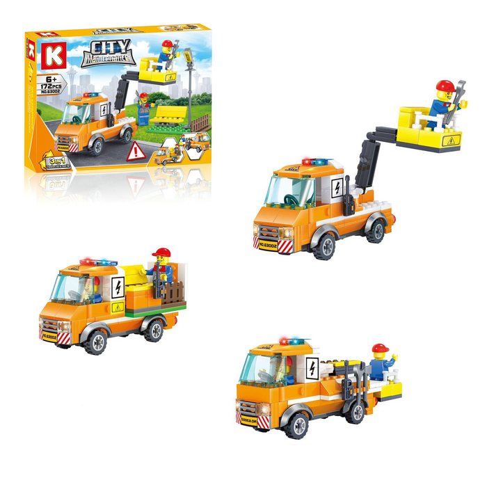 Конструктор «Авариный грузовик», 172 детали, 3 варианта сборки