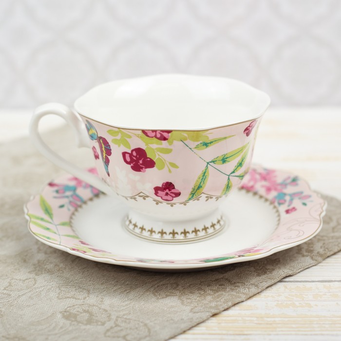 Чайная пара 220 мл "Порхание", блюдце 15,5 см