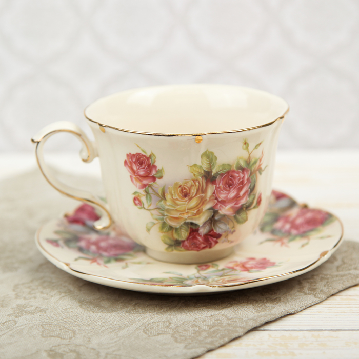 Чайная пара 220 мл "Аврора", блюдце 15 см