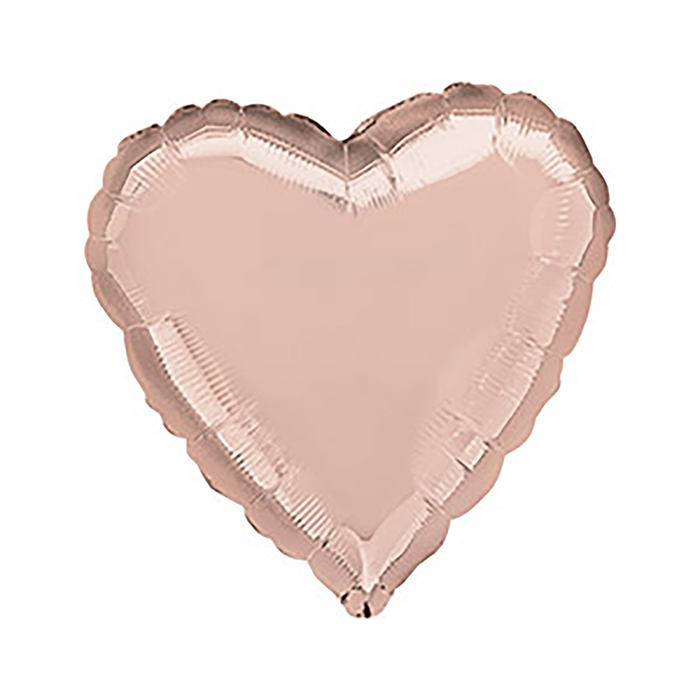 Шар фольгированный 18" "Сердце", металл, Rose Gold