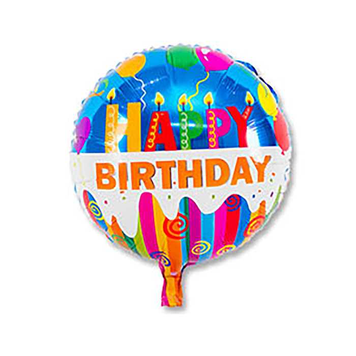 Шар фольгированный 18" "С днем рождения Торт со свечками шары"