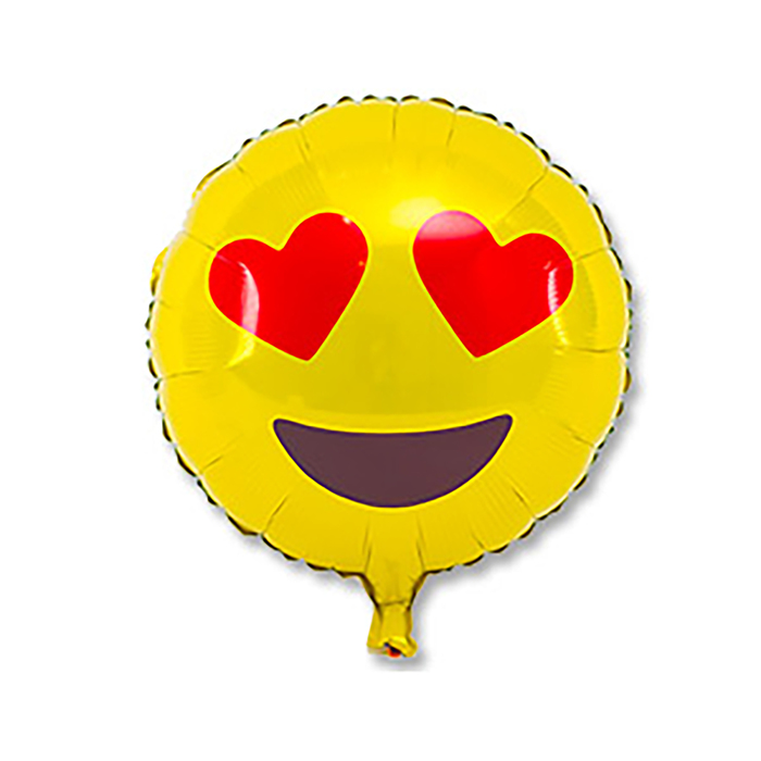Шар фольгированный 18" "Эмоции смайлик влюбленный"