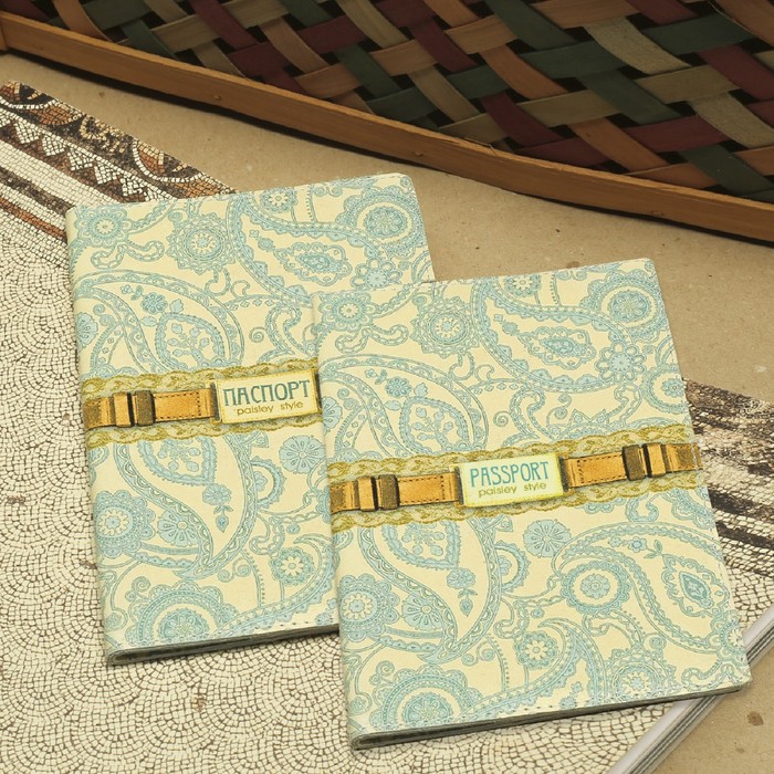 Обложка для паспорта "Кружево голубое"