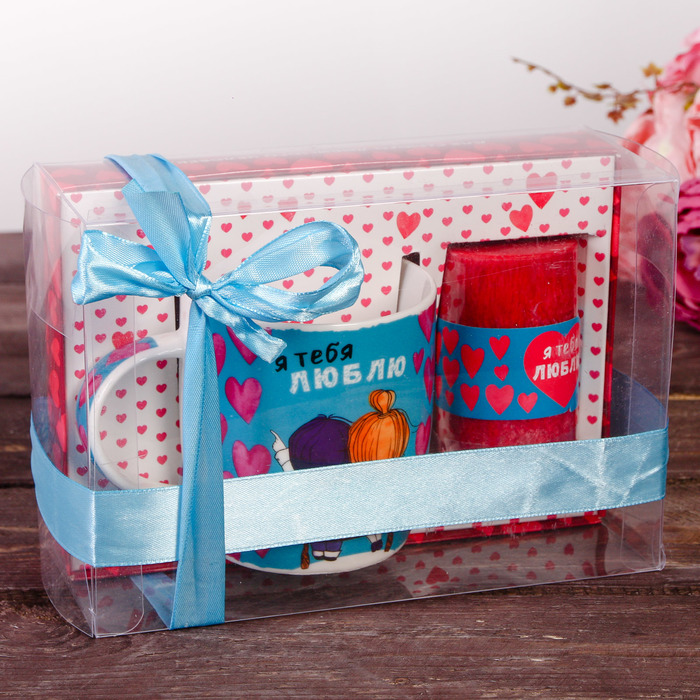 Набор "Я тебя люблю" кружка 300 мл, свеча