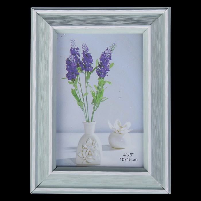 Фоторамка пластик 10х15 см "Сильвия" серо-голубая
