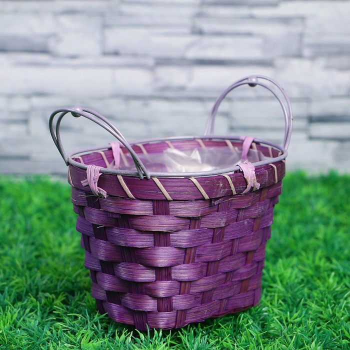 Кашпо «Сумочка», с ручками, 16×12 см, H=10 см