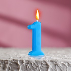 Свеча в торт на шпажке, цифра 1, МИКС, 4.5х2.5 см Ош