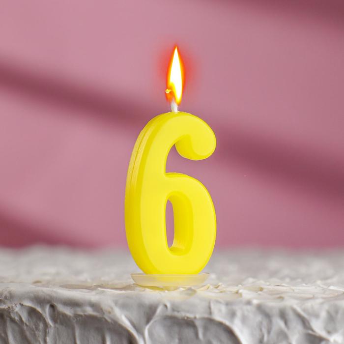 

Свеча в торт на шпажке, цифра 6, МИКС, 4.5х2.5 см