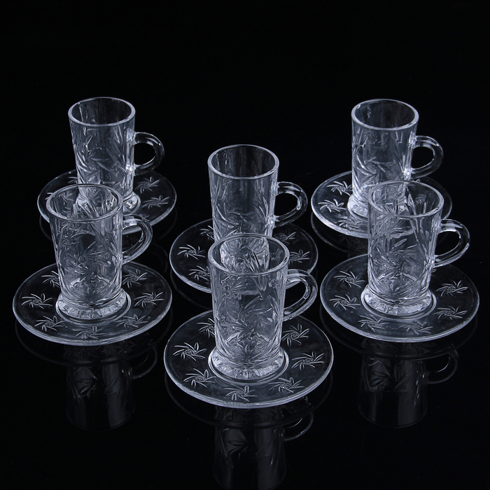 Набор чайный "Вихрь", 12 предметов: 6 кружек 120 мл, 6 блюдец 12 см