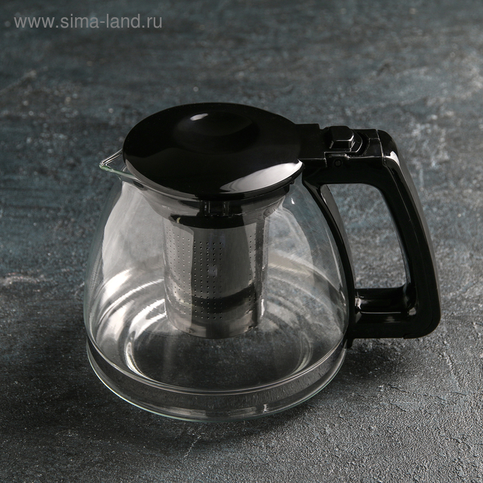 Чайник стеклянный заварочный «Душевность», 1 л, с металлическим ситом, цвет МИКС чайник стеклянный заварочный с металлическим ситом жак 1 3 л