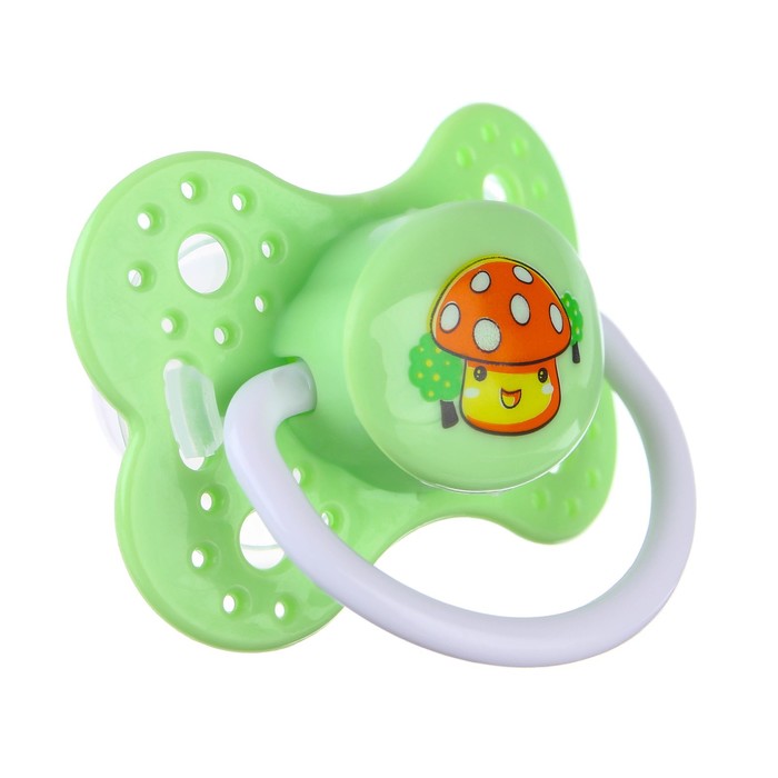 Пустышка силиконовая ортодонтическая, от 0 мес., цвет зелёный