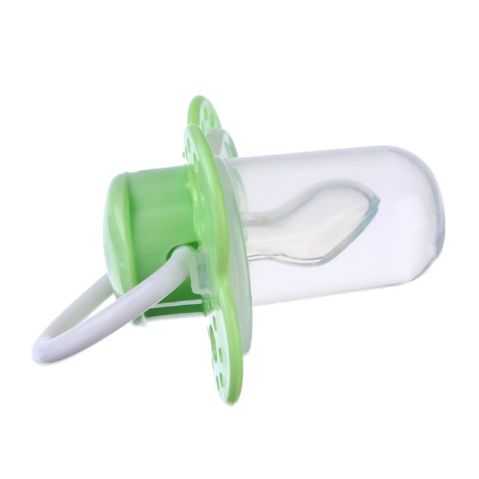 Пустышка силиконовая ортодонтическая, от 0 мес., цвет зелёный