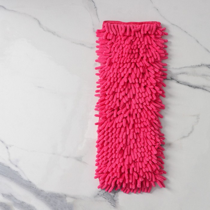 Насадка для швабры с зажимом-бабочкой, микрофибра букля 39х28 см