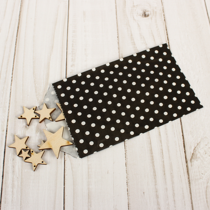 Пакет фасовочный "Горошек на черном" 8 х 15 см