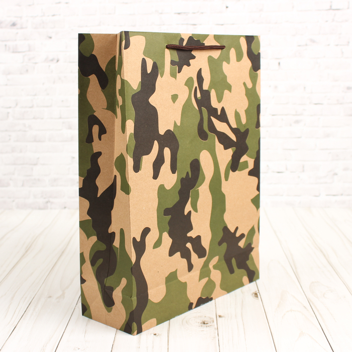 Пакет крафт "Мужской", 16 х 6 х 21 см