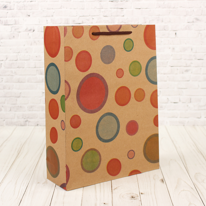 Пакет крафт "Круги", 27,5 х 8 х 36,5 см