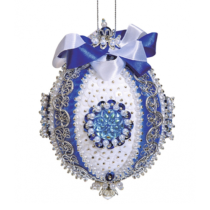 Шар новогодний из пайеток "Царский" синий