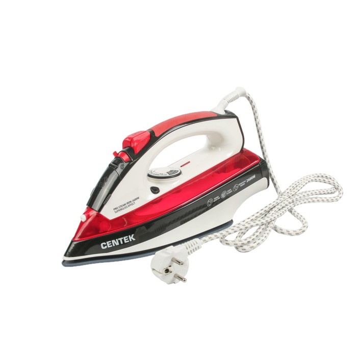 Утюг Centek CT-2336, 2600 Вт, керамическая подошва, самоочистка, красный