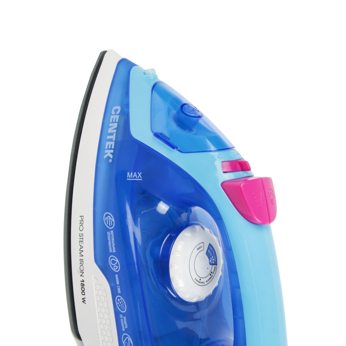Утюг Centek CT-2348, 1800Вт, керамическая подошва, паровой удар, самоочистка, синий