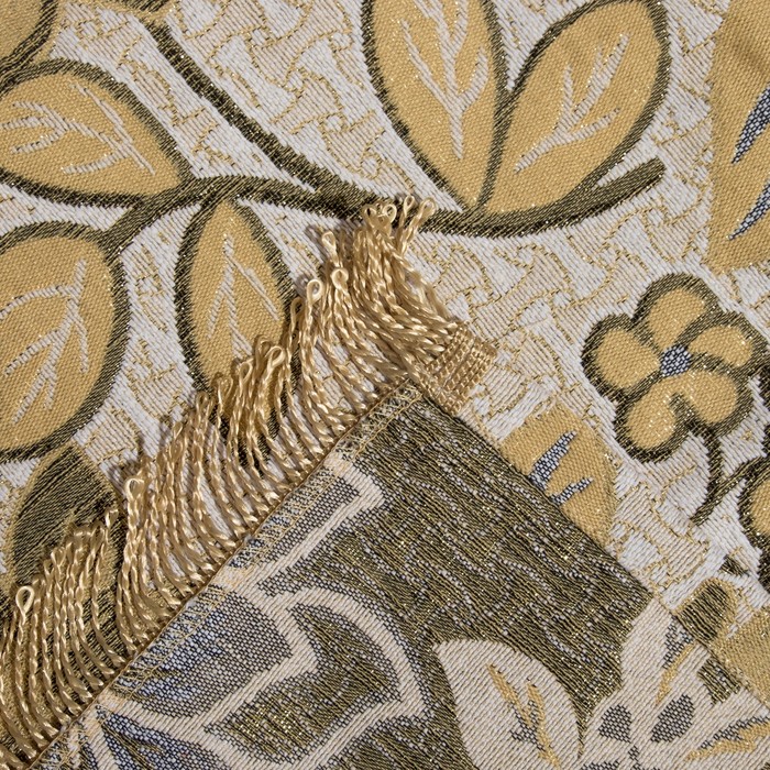 Накидка на кресло "Этель" Роскошь бежевый 70х160 см с бахромой