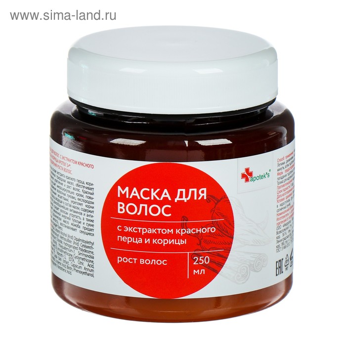 фото Маска для волос apotek`s репейная, с экстрактом красного перца и корицы, 250 мл 2875396 mirrolla