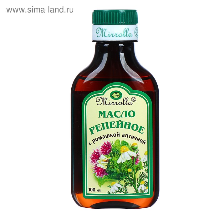 Репейное масло Mirrolla с ромашкой аптечной, 100 мл репейное масло с ромашкой 100 мл