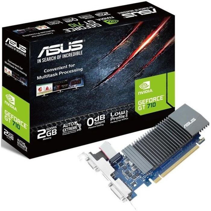 Видеокарта Asus GeForce GT 710 (GT710-SL-2GD5) 2G, 64bit, GDDR5, 954/5012, Ret