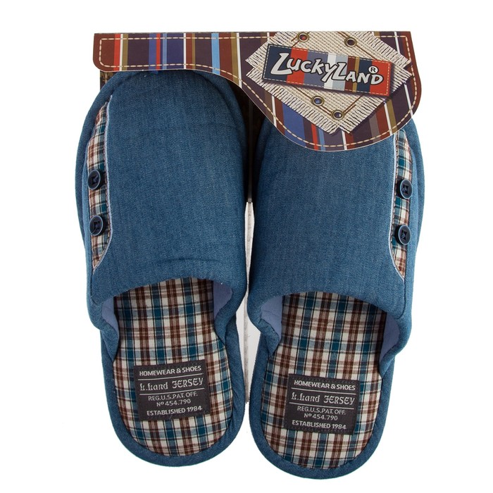 Тапочки подростковые арт. 2683 T-LMC-W, цвет голубой, размер 37