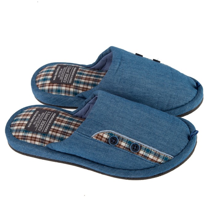 Тапочки подростковые арт. 2683 T-LMC-W, цвет голубой, размер 38