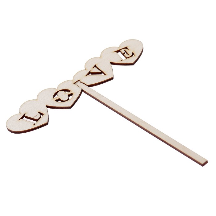 Топпер "Love" из фанеры, 15х4,5 см (ТПР-231)