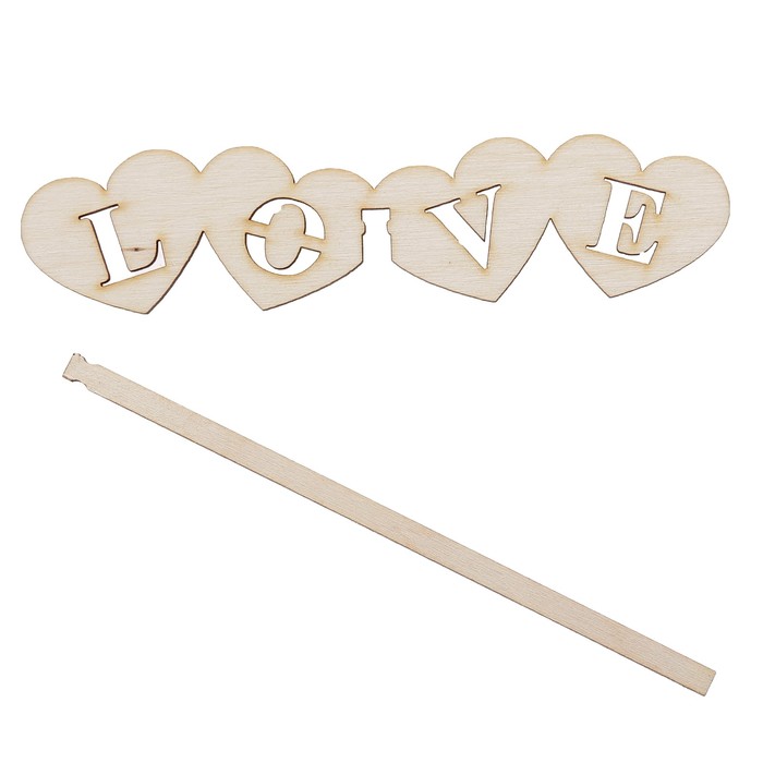 Топпер "Love" из фанеры, 15х4,5 см (ТПР-231)